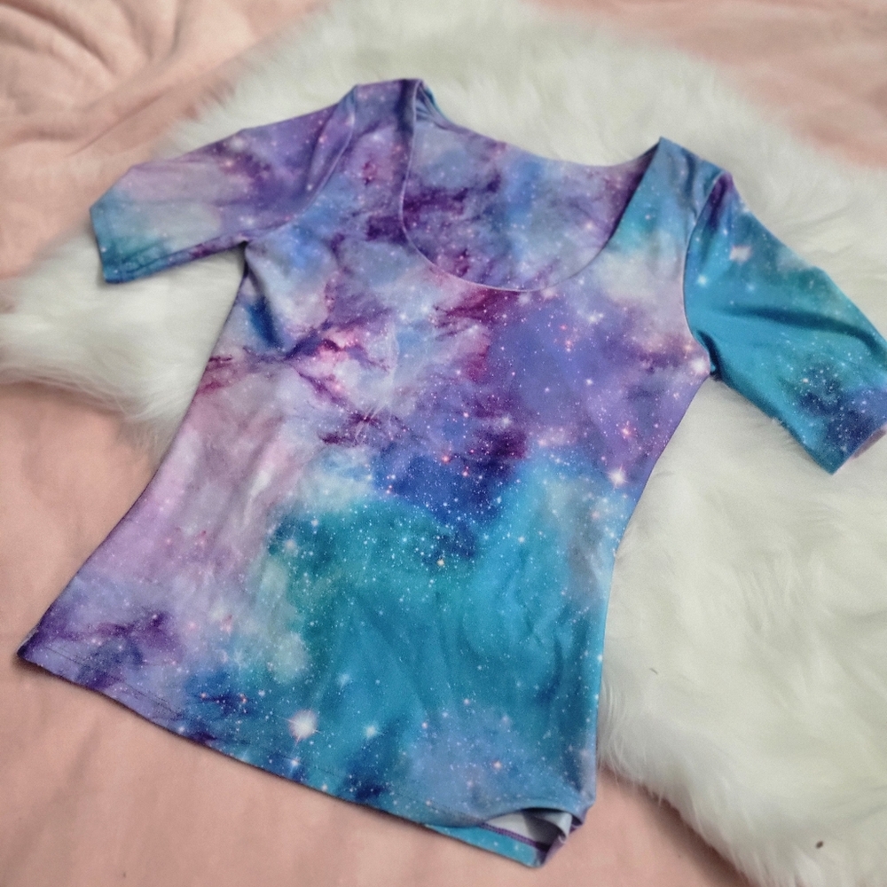 Black Milk Galaxy Fairyland Short Sleeve Scoop Top Shirt Size Small S NEW NWT